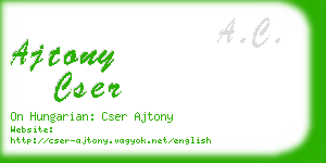 ajtony cser business card